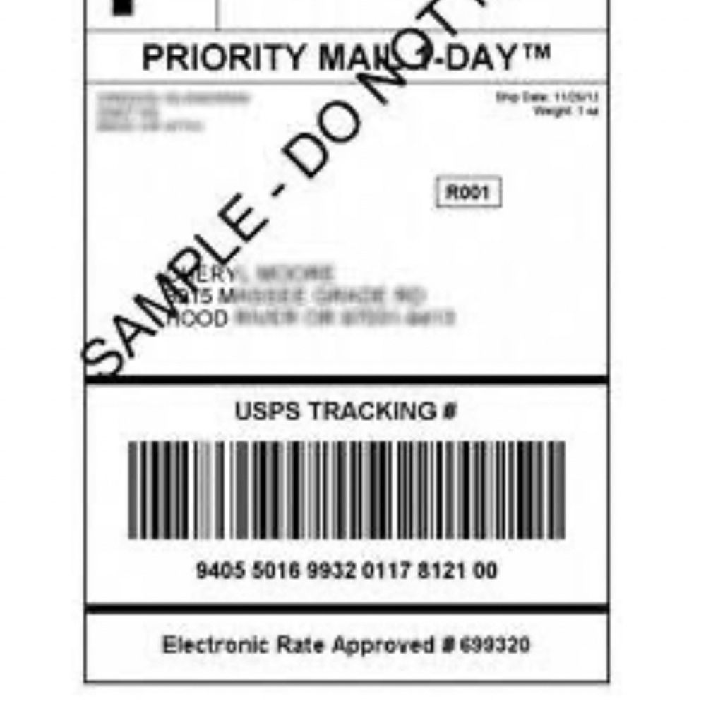 Extra shipping label for more then 5Lbs